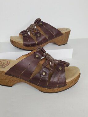 Dansko Slip-On Brown Leather Sandals 9818237000 Size EU 39